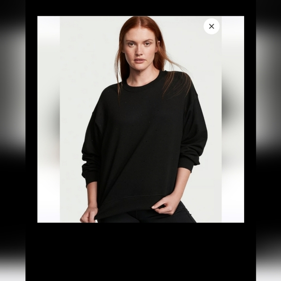 (JUST LISTED) NWT! VICTORIA'S SECRET BLACK DMNDTT COTTON FLEECE GYM SWEA… - Picture 3 of 12